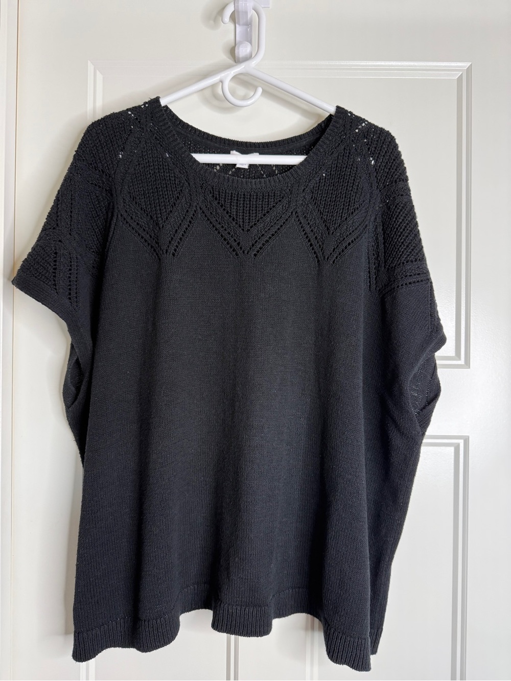 Women’s J. Jill Black Knit Short-Sleeve Sweater, 3X